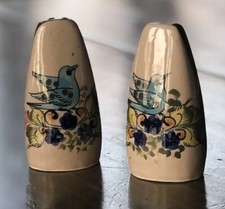 Tonala Mexican Pottery Hand-Painted Bird & Floral Salt or Pepper Shaker — listing 5