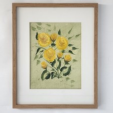 Framed Still Life Painting of Roses in a Blue Vase (photographed from a screen) — listing 3