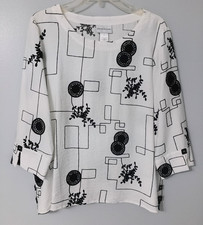 Alfred Dunner Multi-Color Floral Print Button-Front Blouse, Size 22W