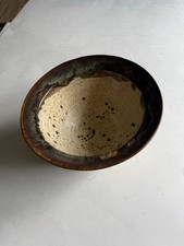 Studio Art Pottery Low Bowl / Centerpiece Charger with Tenmoku-Style Glaze — listing 4