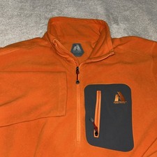 Eddie Bauer First Ascent Polartec 1/4 Zip Fleece Pullover Orange Men's Tall Large — listing 3