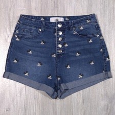 Disney Mickey Mouse High-Rise Button Fly Cuffed Denim Shorts — listing 5