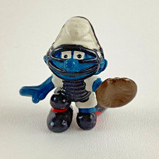 Vintage Smurf Baseball Players Set of 2 - Catcher and Batter PVC Figures — listing 4