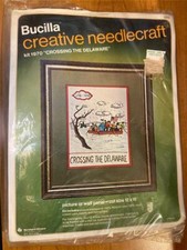 1976 Bicentennial 'Crossing the Delaware' Crewel Embroidery Framed Bucilla Kit — listing 4