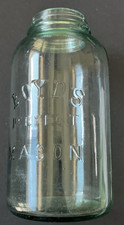 Antique Genuine Boyd's Mason Aqua Glass Fruit Jar with Atlas Zinc Lid — listing 3