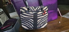 Coach Zebra Print Pink & Cream Canvas Tote Bag with Tan Leather Trim — listing 4