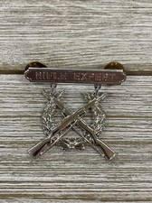 Lot of USMC Marksmanship Qualification Badges (Rifle Expert & Pistol Expert) with Award Bars, Plus Misc Lapel Pins