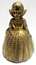 Vintage Brass Figural Lady Table Bell (Victorian Woman in Crinoline Dress) — listing 4