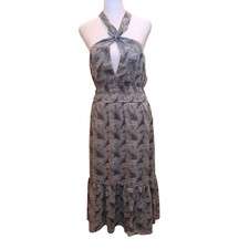 Trixxi Blue and White Chevron Ikat Print Halter Maxi Dress, Size XL — listing 6