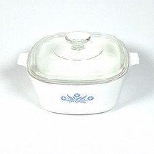 Vintage CorningWare Blue Cornflower Casserole Dish with Pyrex Lid — listing 5