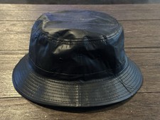 Vintage 90s Young An Blank Black Bucket Hat, Size Large, Heavy Cotton