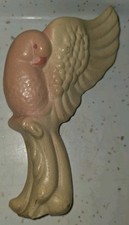 Vintage Chalkware Wall Pocket Vase with Hunting Scene Relief