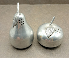 Vintage Figural Pewter Apple & Pear Salt and Pepper Shaker Set — listing 5