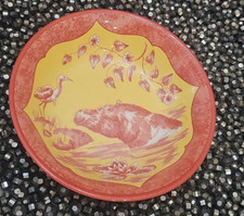 Ceramic Bowl with Silhouette Hippopotamus/Animal Head Design in Brown and Cream — listing 5