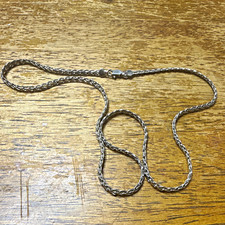 Silver-Tone Fine Chain Necklace with Stamped Clasp Tag — listing 4