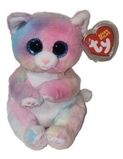 TY Beanie Bellies Pastel Rainbow Tie-Dye Cat Plush with Glitter Eyes — listing 2