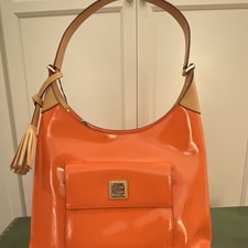 Hobo Coral/Terracotta Slouchy Hobo Shoulder Bag with Grommet Detail — listing 3