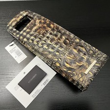 Brahmin Croc-Embossed Leather Wine Bottle Carrier Bag in Gray — listing 5
