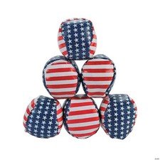 Patriotic Bean Bag Teddy Bear with American Flag Hat and Chest Patch — listing 3
