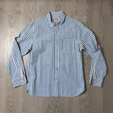 Guideboat Co. Twill Shirting Blue & White Striped Long-Sleeve Dress Shirt, Italian Fabric Small — listing 3