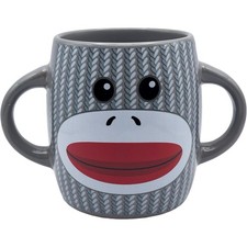 Galerie Sock Monkey Double Handle Ceramic Coffee Mug — listing 5