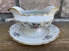 Princess China Tru-Tone Sweet Briar Gravy Boat with Attached Underplate 8in — listing 4