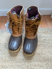 L.L. Bean Bean Boots Rubber Moc Ankle Duck Shoes, Gray & Yellow, Women's Size 8, listing 5