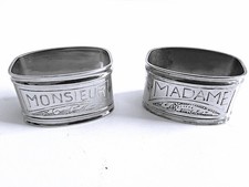 Vintage Silver Plated Napkin Rings with Etched Rim Detail, Set of approximately 11 — listing 4