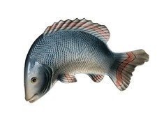 Vintage Majolica-Style Fish Soup Tureen with 6 Covered Bowls & Saucers, Fitz & Floyd Ironstone — listing 5
