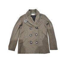 Bailey 44 Green Wool-Blend Cropped Double-Breasted Peacoat Jacket, Size XS — listing 2