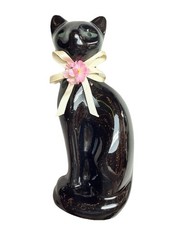 Pair of Mid-Century Ceramic Stylized Cat Figurines with Bow Ties — listing 6