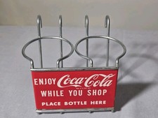 Vintage Coca-Cola Wire Shopping Cart Bottle Holder "Enjoy Coca-Cola While You Shop" — listing 5