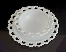 Anchor Hocking Old Colony Open Lace Edge Clear Glass Plate, 8 inch