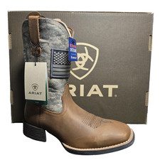 Ariat Sport Patriot Wide Square Toe Western Cowboy Boots, Distressed Brown, US Men's 12D — listing 5