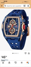 Mini Focus Men's Tonneau Chronograph-Style Sport Watch, Black & Rose Gold — listing 5