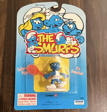 Vintage Schleich Peyo Smurf Tennis Player Figurines - Smurfette and Smurf with Rackets (Pair) — listing 3
