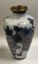 Chinese Cloisonné Enamel Baluster Vase with Peony Floral Design on Gilt Ground — listing 3