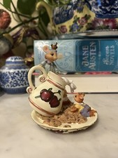 Resin Figural Mouse in 'Tea Time' Teacup Decorative Figurine