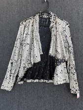 Dolce Cabo Black Sequin Double-Breasted Blazer — listing 4