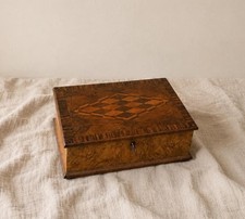 Victorian Burl Walnut Personal Effects / Vanity Box with Fitted Interior, 12x8x7 — listing 6
