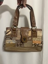 Coach Signature Patchwork Satchel Handbag (Style 10816)