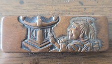 Antique Japanese Meiji Period Bronze Pin Tray with Pheasant and Chrysanthemum Relief, 8.25" x 6" — listing 3