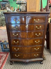 mahogany highboy dresser Vintage Chippendale Style Flame Mahogany Highboy Chest of Drawers — listing 5