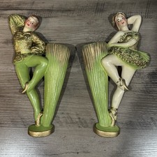 Vintage Chalkware Girl Figurine with Dog and Hand-Painted Dress — listing 5