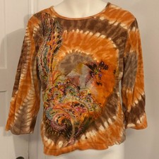 Gaudy Couture Multicolor Abstract Print Sequined Button-Up Shirt, Size L — listing 6