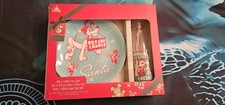 Disney Store Mickey & Minnie 'Milk and Cookies for Santa' Holiday Plate & Glass Set