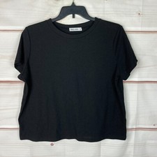 Grace Karin Women's Black Waffle-Knit Short-Sleeve Sweater Top, Size L — listing 2