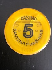 Vintage French Casino Chip 10 Francs - Casino de Santenay-les-Bains