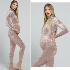 Bumpsuit Nicole Crushed Velvet Mock-Neck Long-Sleeve Dress, Size L