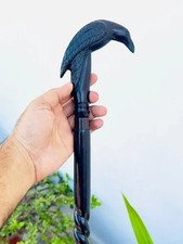 Wooden Walking Stick / Cane with Rounded Knob Handle and Inlaid Bone Dot Accents — listing 4